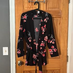 H&M flower print blazer/blouse
